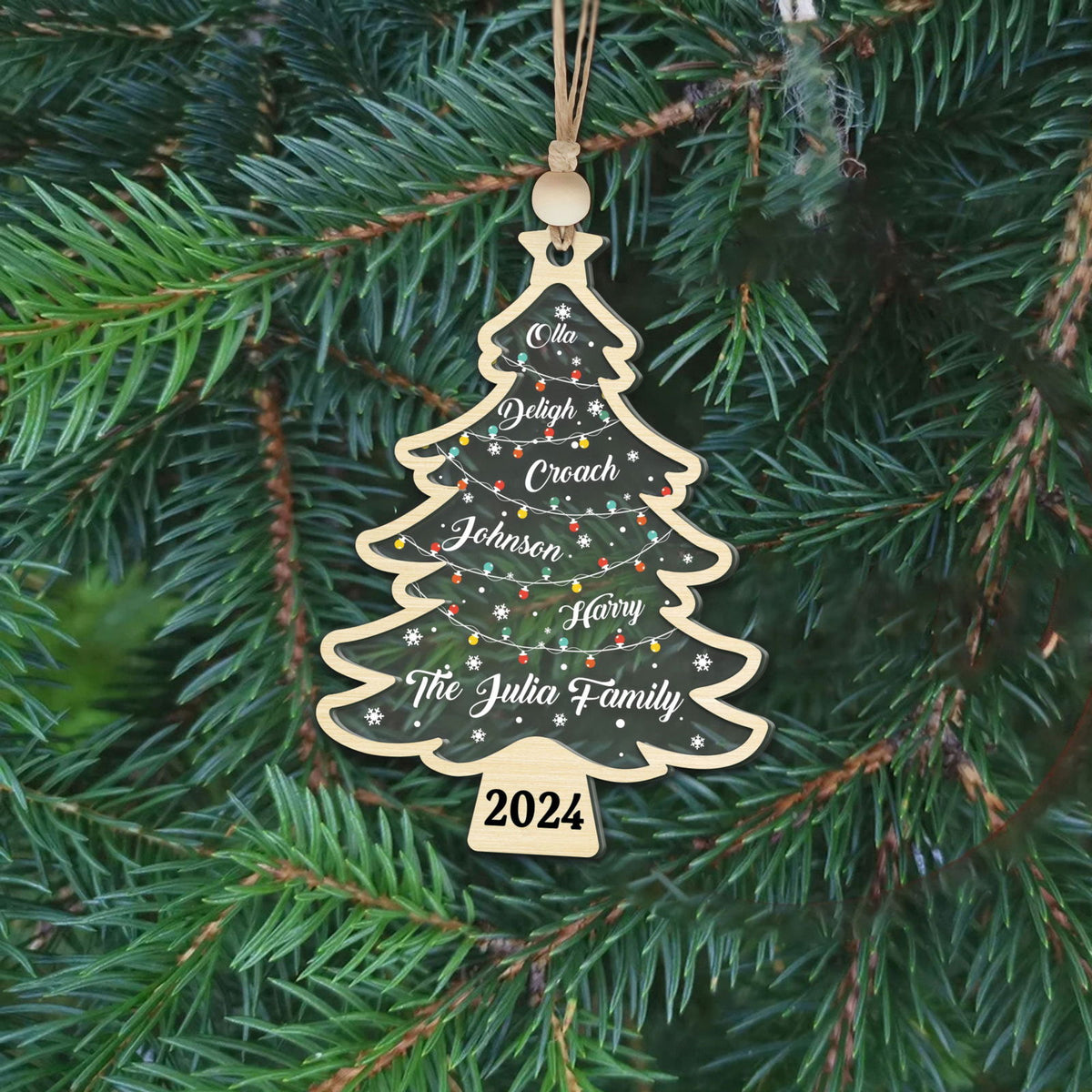 Personalized Christmas Family Names Tree Ornament, Christmas Tree Name Ornament CF139 - Kindlytoys
