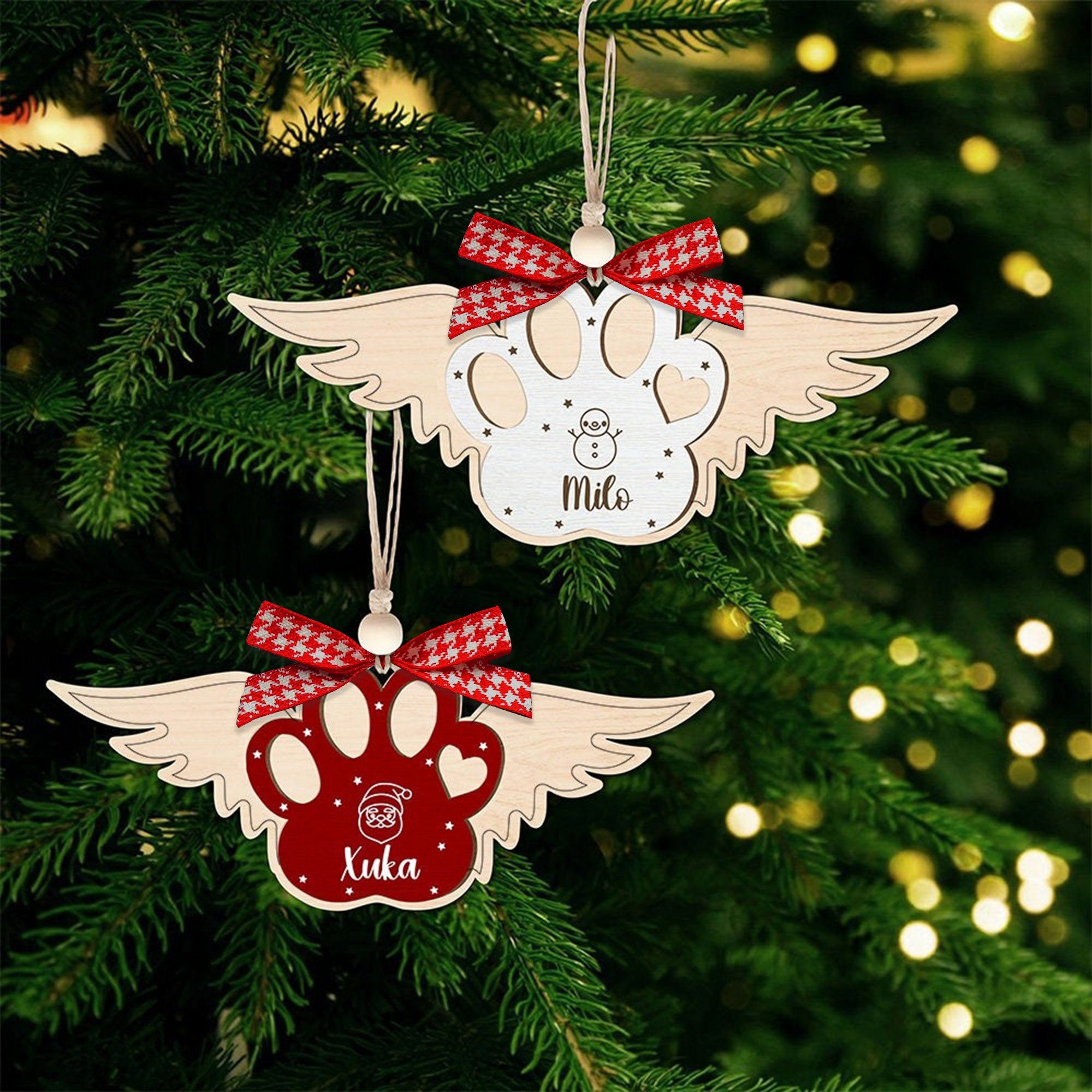 Personalized Dog 2024 Ornament, Custom Dog Paw Pet Christmas Ornament CF78