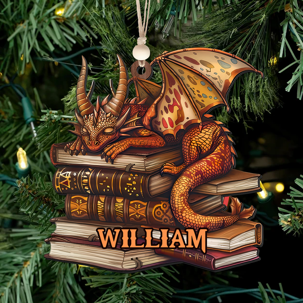 Personalized Dragon Book Ornament, Customized Gift For Book Lovers CF155 - Kindlytoys