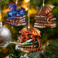 Personalized Dragon Book Ornament, Customized Gift For Book Lovers CF155 - Kindlytoys