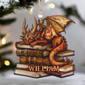 Personalized Dragon Book Ornament, Customized Gift For Book Lovers CF155 - Kindlytoys