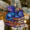 Personalized Dragon Book Ornament, Customized Gift For Book Lovers CF155 - Kindlytoys