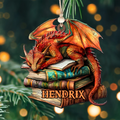 Personalized Dragon Book Ornament, Customized Gift For Book Lovers CF155 - Kindlytoys