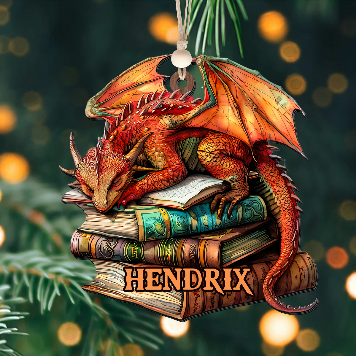 Personalized Dragon Book Ornament, Customized Gift For Book Lovers CF155 - Kindlytoys