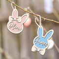 Personalized Easter Bunny Rabbit Ornaments, Wooden Easter Gifts Idea for Kids ET01 - Kindlytoys