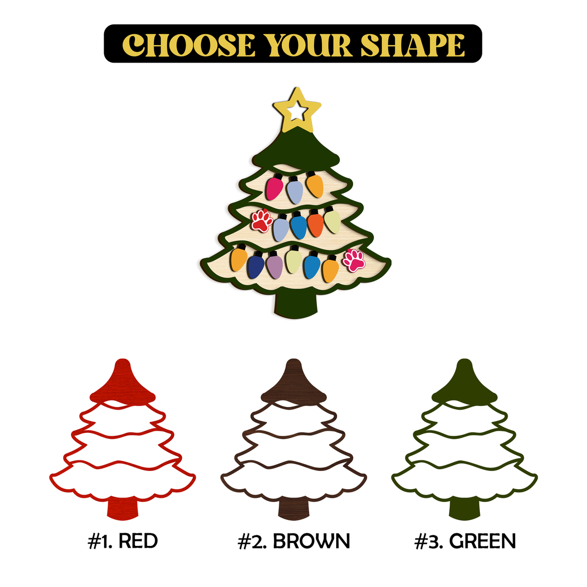 Personalized Family Name Christmas Tree Wooden Ornament, Family Christmas Ornament CF551 - Kindlytoys