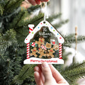 Personalized Family Ornaments With Pets, 2 Layers Shaker Ornament with Gingerbread Family and Pets CF119 - Kindlytoys
