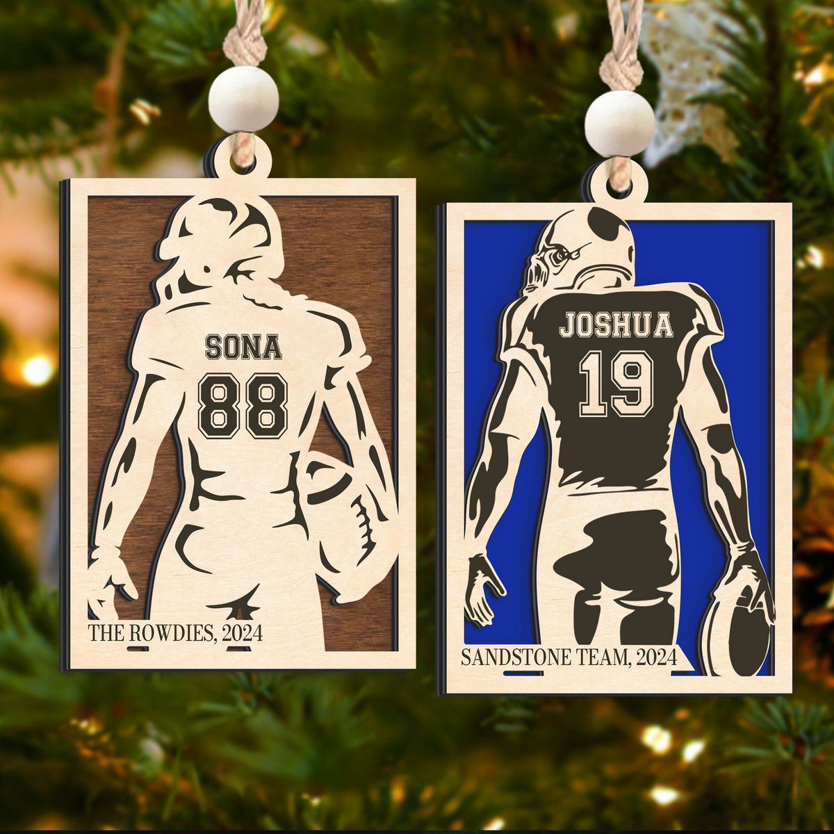 Personalized Football Ornament Gifts, Custom Football Ornament Wooden CF916 - Kindlytoys