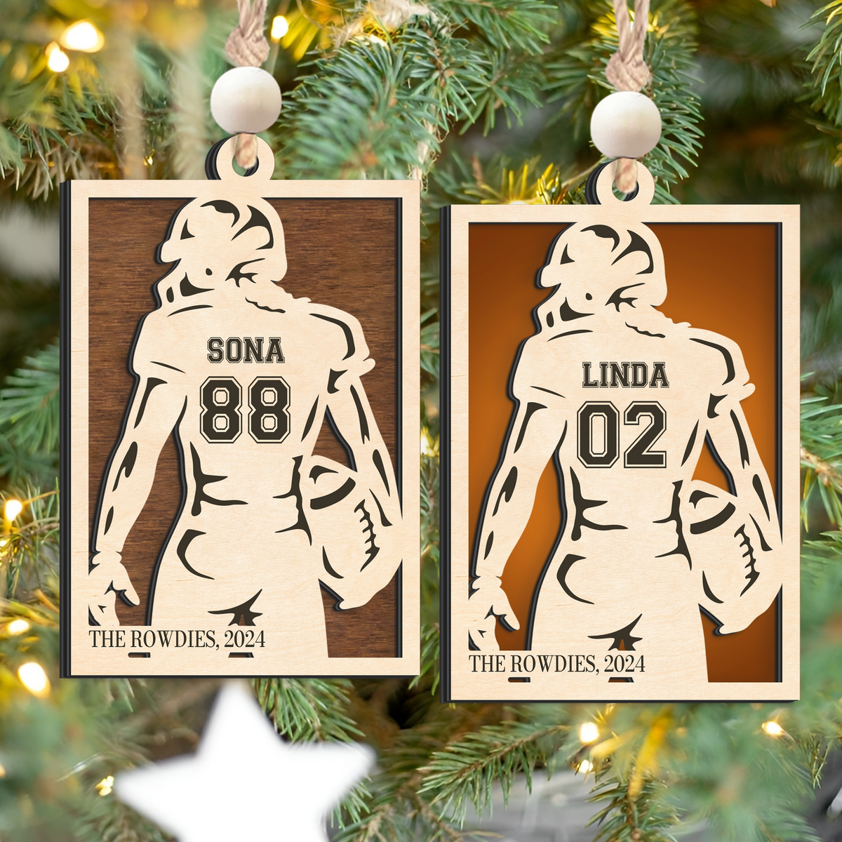 Personalized Football Ornament Gifts, Custom Football Ornament Wooden CF916 - Kindlytoys