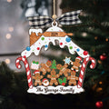 Personalized Gingerbread Family Christmas Ornament, Family 5 Layers Shaker Ornament Wood and Acrylic CF198 - Kindlytoys