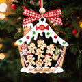 Personalized Gingerbread House Family Ornament With Names, Custom Family Christmas Ornament CF506 - Kindlytoys