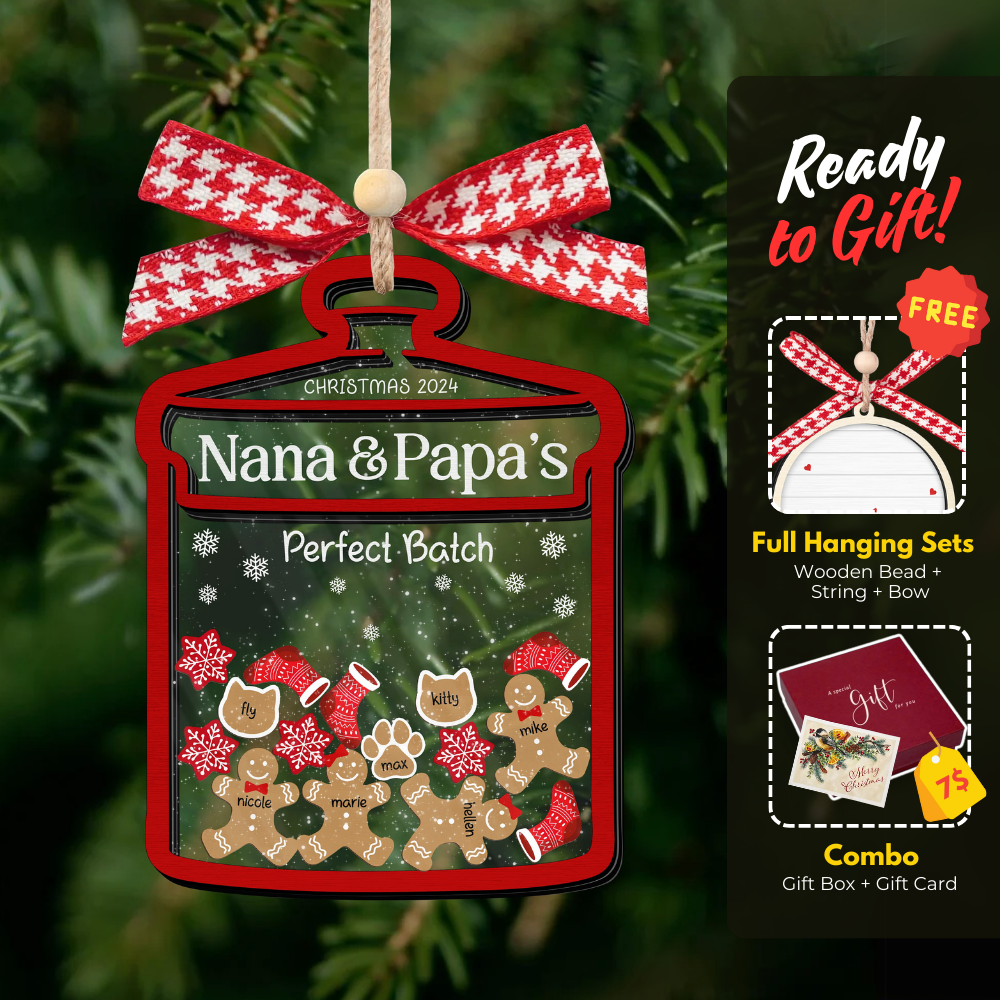 Personalized Grandma Christmas Ornament 2024, personalized family ornaments with pets, Christmas Gift For Grandmother CF70 - Kindlytoys