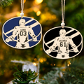 Personalized Hockey 2 Layered Wooden Ornament, Custom Name Number Hockey Player Christmas Ornament, CF929 - Kindlytoys