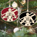 Personalized Hockey 2 Layered Wooden Ornament, Custom Name Number Hockey Player Christmas Ornament, CF929 - Kindlytoys