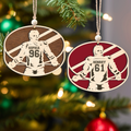 Personalized Hockey 2 Layered Wooden Ornament, Custom Name Number Hockey Player Christmas Ornament, CF929 - Kindlytoys