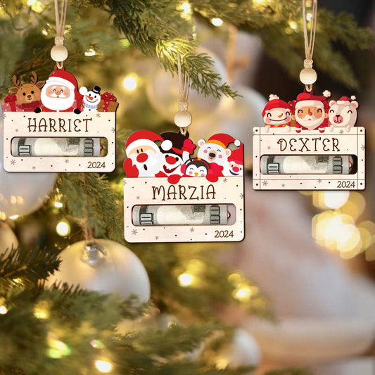 Personalized Money Holder, Custom Christmas money holder, Personalized Name Tag CF118 - Kindlytoys