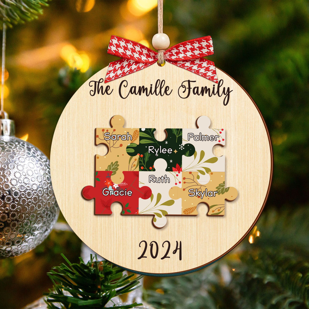 Personalized Puzzle Family Ornament, Christmas Ornament, Custom Ornament CF203 - Kindlytoys