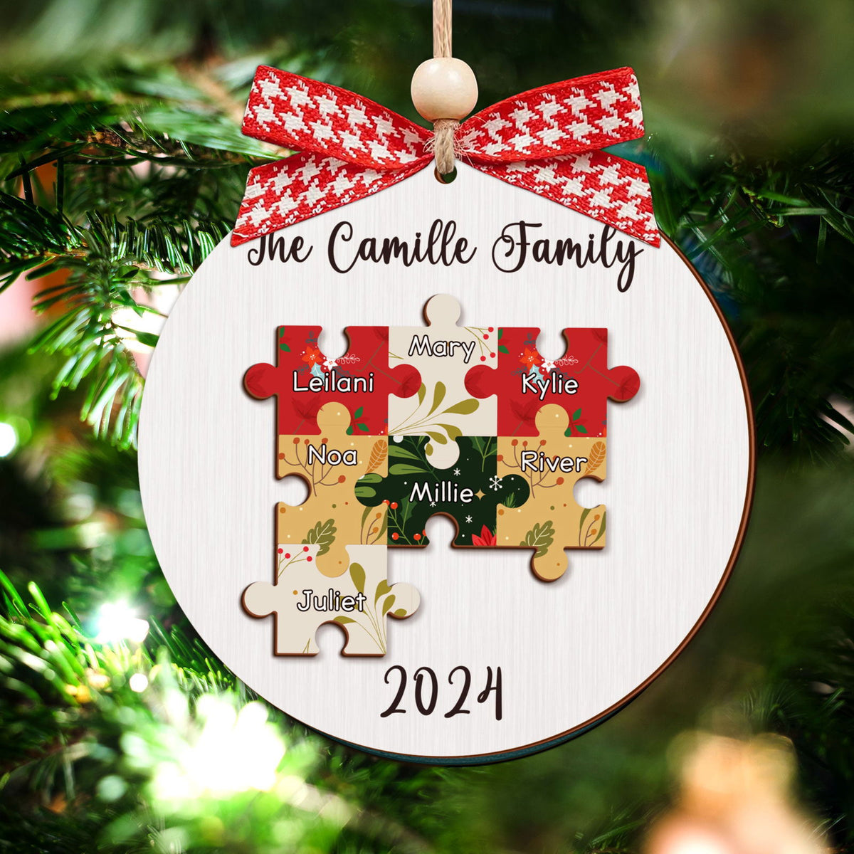 Personalized Puzzle Family Ornament, Christmas Ornament, Custom Ornament CF203 - Kindlytoys
