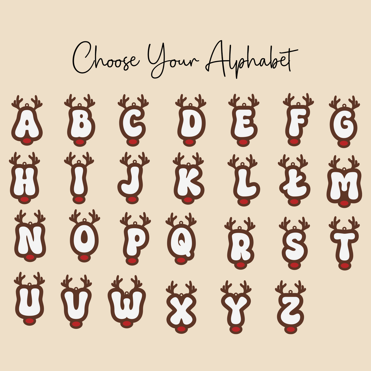 Personalized Reindeer Alphabet Christmas Money Holder, Christmas Reindeer Letter Ornament MH46 - Kindlytoys