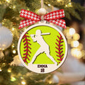 Personalized Softball Ornament, Custom Softball Wood Ornament 2 Layered CF425 - Kindlytoys