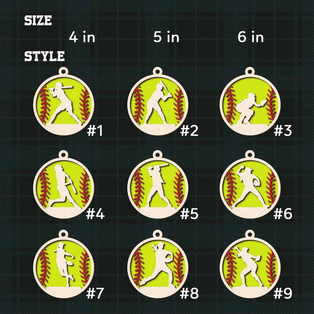 Personalized Softball Ornament, Custom Softball Wood Ornament 2 Layered CF425 - Kindlytoys