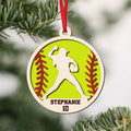 Personalized Softball Ornament, Custom Softball Wood Ornament 2 Layered CF425 - Kindlytoys