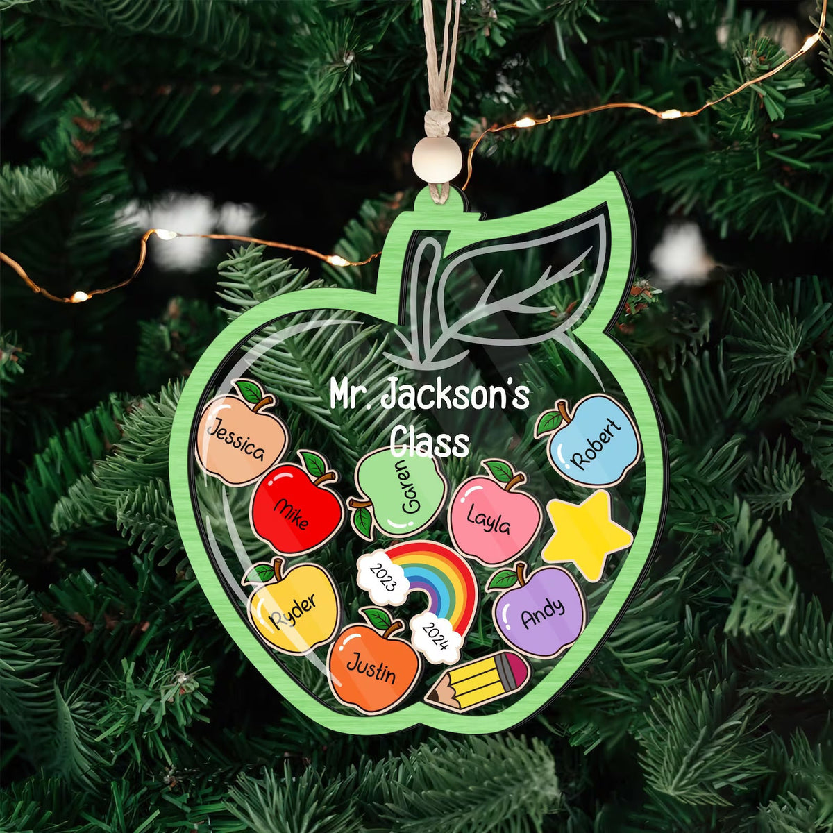 Personalized Teacher Christmas Ornament, 4D Shaker Teacher Gifts, Teacher Ornament, Teacher Appreciation Thank You Gifts KT03 - Kindlytoys