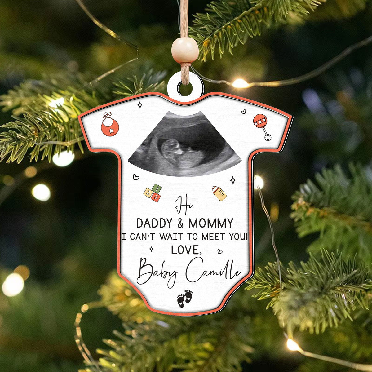 Ultrasound Baby's First Christmas Ornament, Birth Announcement Ornament CF709 - Kindlytoys