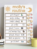 Wooden Routine Chart with 150+ Stickers, Morning and Bedtime Chore Chart PR01 - Kindlytoys